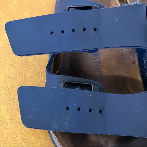 Birkenstock Arizona Size EU 41 US L10 M8 Blue Slide Sandals Soft Footbed - Picture 5 of 14